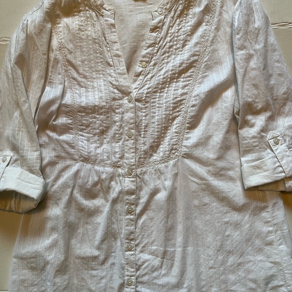 DENVER HAYES Women's 100% Cotton Button-Down Blouse, Sz L - Picture 2 of 10